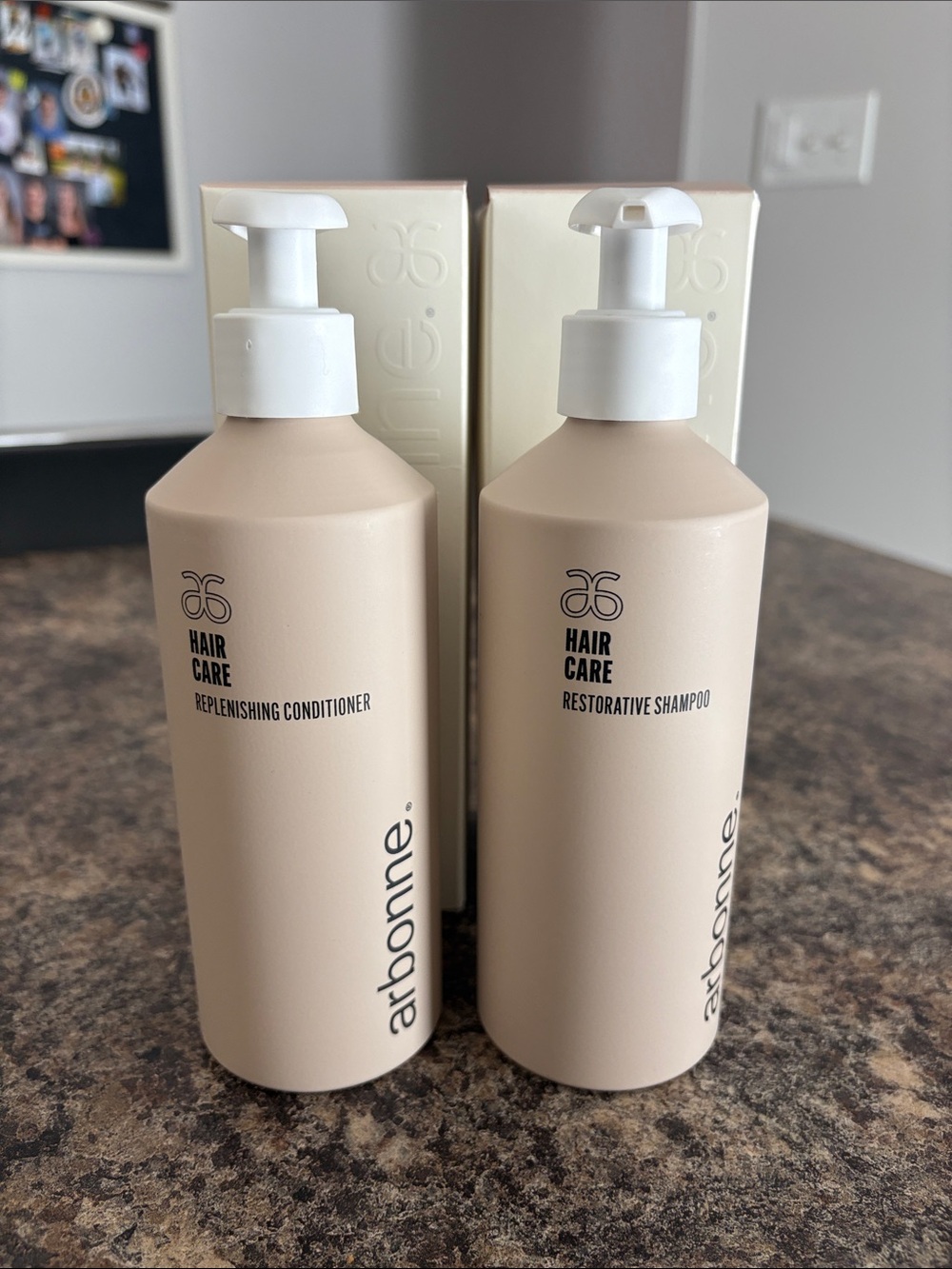 Arbonne Beige & White Hair Care Duo - Shampoo and Conditioner Set